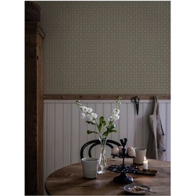 Duro Ingrid Svart Vintage Tapet - Geometrisk Mønster Duro Ingrid Svart Vintage Tapet - Geometrisk Mønster