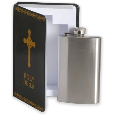 Bibelflaske Hisab/Joker - 18cl Kompakt Stål Skjult i Bibel Bibelflaske Hisab/Joker - 18cl Kompakt Stål Skjult i Bibel