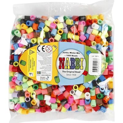 Nabbi Perler - 10x10mm, Blandede farver, Jumbo - Perler og knapper Nabbi Perler - 10x10mm, Blandede farver, Jumbo - Perler og knapper
