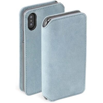 Krusell iPhone XS/X Porte-cartes en Cuir Bleu - Coque de Téléphone - Publicité Krusell iPhone XS/X Porte-cartes en Cuir Bleu - Coque de Téléphone - Publicité
