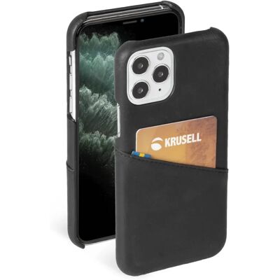 Krusell 62155 Vintage Leder iPhone 12 mini Kartenhülle - Schwarz Krusell 62155 Vintage Leder iPhone 12 mini Kartenhülle - Schwarz
