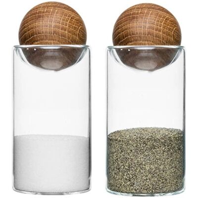 Sagaform Nature Salt- och Pepparset - Glas och Ek - 2 delar Sagaform Nature Salt- och Pepparset - Glas och Ek - 2 delar