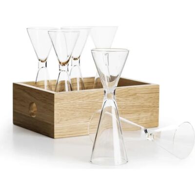 Sagaform Sett med 6 shotglass med boks Nature Naturlig - Drinkware set Sagaform Sett med 6 shotglass med boks Nature Naturlig - Drinkware set
