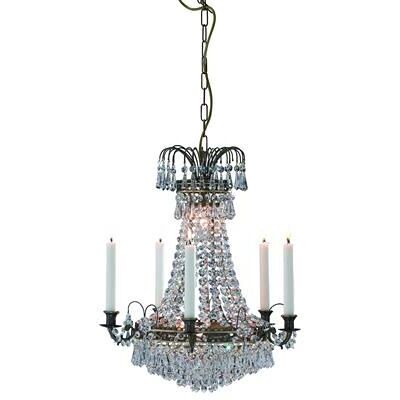 Lustre en cristal Läckö - E14, Métal antique, 6 lumières - Publicité Lustre en cristal Läckö - E14, Métal antique, 6 lumières - Publicité