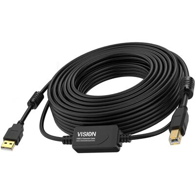 Vision TC 10MUSB+/BL/2 USB-Kabel - 10 m - USB 2.0 - Schwarz Vision TC 10MUSB+/BL/2 USB-Kabel - 10 m - USB 2.0 - Schwarz