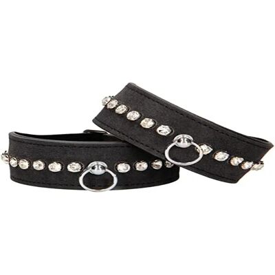Ouch! Menottes avec Diamants - Accessoires de Bondage Noirs Ouch! Menottes avec Diamants - Accessoires de Bondage Noirs