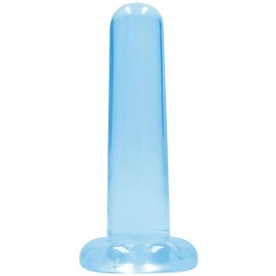 Godemiché Crystal Clear 13,5cm Bleu avec Ventouse - Non Réaliste Godemiché Crystal Clear 13,5cm Bleu avec Ventouse - Non Réaliste