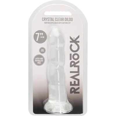 Dildo transparent 17cm Realrock - Sécuritaire, Ventouse Dildo transparent 17cm Realrock - Sécuritaire, Ventouse