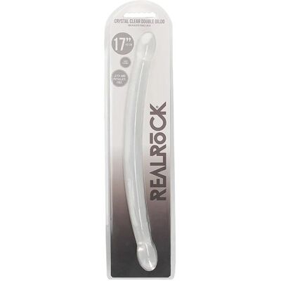 RealRock Godemichet Double Transparent 42cm - Double Pénétration RealRock Godemichet Double Transparent 42cm - Double Pénétration