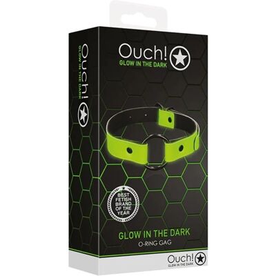 Ouch! Anello Gag Fluorescente Verde Neon - Attrezzature Bondage Ouch! Anello Gag Fluorescente Verde Neon - Attrezzature Bondage
