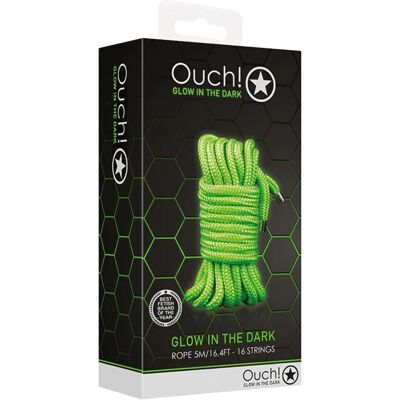 Ouch! Neon Groene Glow in the Dark Bondage Touw - 5m - BDSM Accessoire Ouch! Neon Groene Glow in the Dark Bondage Touw - 5m - BDSM Accessoire