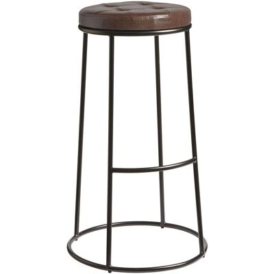 Netfurniture Ducat 75 - Siège marron vintage - Cadre métal - Tabouret - Publicité Netfurniture Ducat 75 - Siège marron vintage - Cadre métal - Tabouret - Publicité