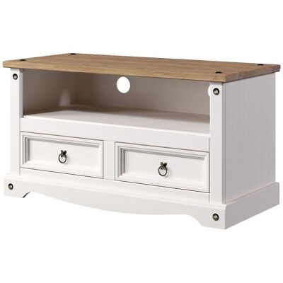 Netfurniture Corite Unité TV à Écran Plat Blanc en Pin - Meuble TV - Publicité Netfurniture Corite Unité TV à Écran Plat Blanc en Pin - Meuble TV - Publicité