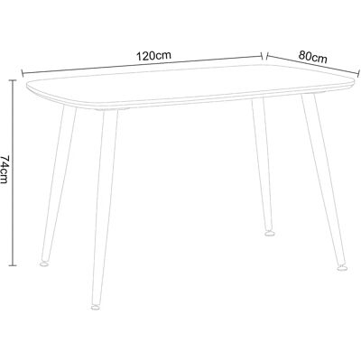 Table à manger rectangulaire blanche Netfurniture - Pieds coniques - Publicité Table à manger rectangulaire blanche Netfurniture - Pieds coniques - Publicité