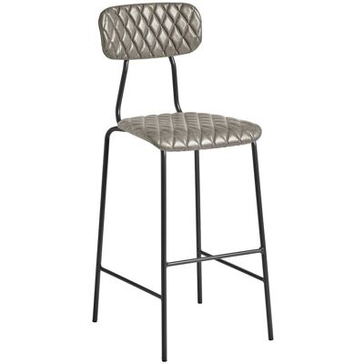 Netfurniture Nara Silver Diamond Stitched Bar Stool - Publicité Netfurniture Nara Silver Diamond Stitched Bar Stool - Publicité