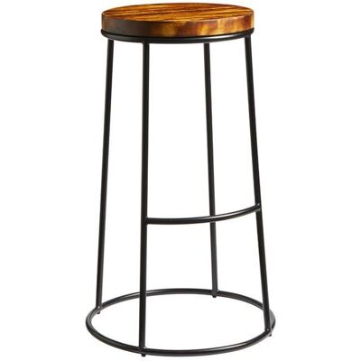 NETFURNITURE Max 75 Tabouret Haut - Noir - Assise en Bois Rustique - Publicité NETFURNITURE Max 75 Tabouret Haut - Noir - Assise en Bois Rustique - Publicité