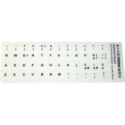 SIMPLETEK - Italian Layout - Blanc Opacité - Keyboard stickers - Publicité SIMPLETEK - Italian Layout - Blanc Opacité - Keyboard stickers - Publicité