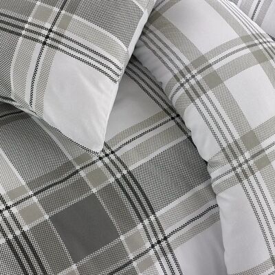Sleepdown Gray Plaid Reversible Bedding Set - Bedding Set Sleepdown Gray Plaid Reversible Bedding Set - Bedding Set