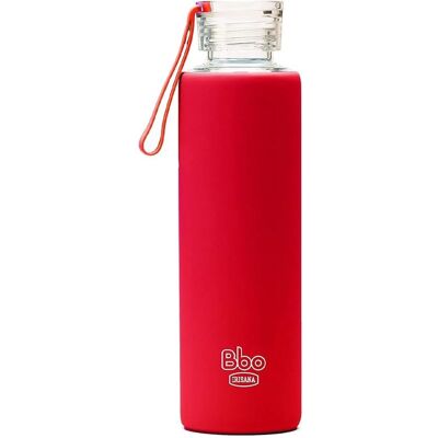 Irisana Rote Silikon BBO Flasche - Wiederverwendbare 550ml Glasflasche Irisana Rote Silikon BBO Flasche - Wiederverwendbare 550ml Glasflasche