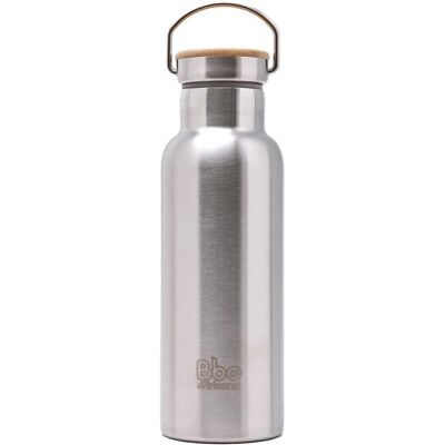 Termo de Acero Inoxidable Irisana con Tapa de Bambú - 500ml - Botella Térmica Termo de Acero Inoxidable Irisana con Tapa de Bambú - 500ml - Botella Térmica