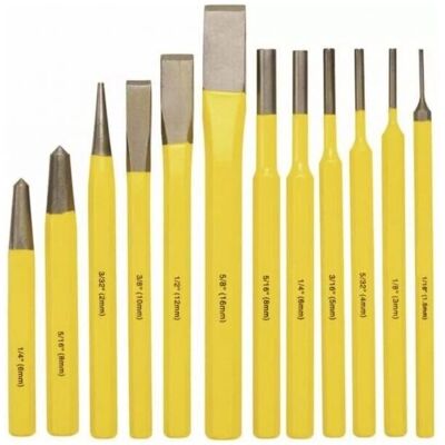 TOPOLENASHOP - 12pz-set - scalpelli cacciachiodi punzonatori - Set attrezzi TOPOLENASHOP - 12pz-set - scalpelli cacciachiodi punzonatori - Set attrezzi