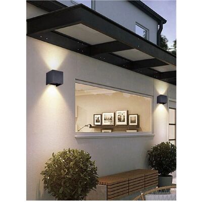 Trade Shop - Doppel-LED-Wandleuchte - Schwarz - 12W Trade Shop - Doppel-LED-Wandleuchte - Schwarz - 12W