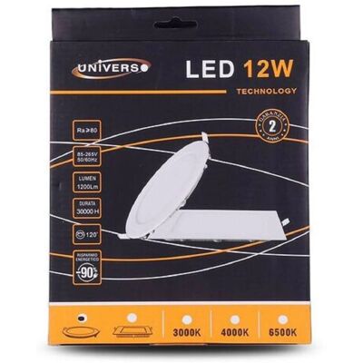 Trade Shop Pannello LED Slim 12w - Luce incasso rotonda - Pannello LED Trade Shop Pannello LED Slim 12w - Luce incasso rotonda - Pannello LED