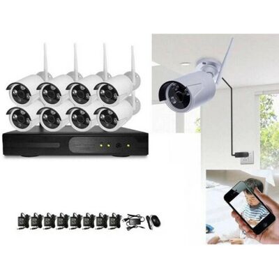 Kit de Videovigilancia Inalámbrico - 8 Cámaras, NVR 8 Canales - 3.6mm Kit de Videovigilancia Inalámbrico - 8 Cámaras, NVR 8 Canales - 3.6mm