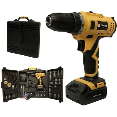 TRADE SHOP TRAESIO Set Trapano e Avvitatore - 92 Accessori 24V TRADE SHOP TRAESIO Set Trapano e Avvitatore - 92 Accessori 24V
