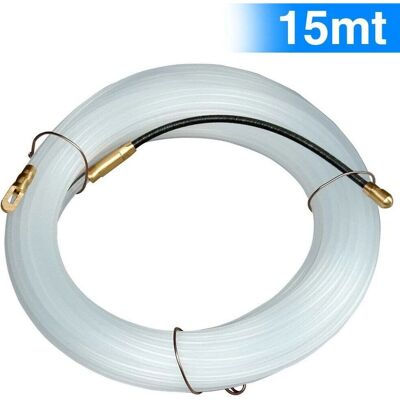 Sonda de Nylon para Cables - 15m, 3mm, Blanco - Paso de Cables Sonda de Nylon para Cables - 15m, 3mm, Blanco - Paso de Cables