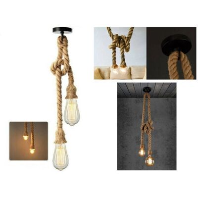 Trade Shop Traesio Vintage Doppeltes Seil Pendelleuchte Trade Shop Traesio Vintage Doppeltes Seil Pendelleuchte