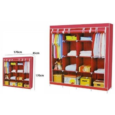 Trade Shop Traesio Armadio Portatile - Guardaroba Tessuto con 4 Ante Trade Shop Traesio Armadio Portatile - Guardaroba Tessuto con 4 Ante