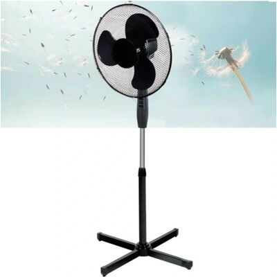 TRADE SHOP Ventilador de pie 45W 40cm - Altura ajustable y 3 velocidades TRADE SHOP Ventilador de pie 45W 40cm - Altura ajustable y 3 velocidades