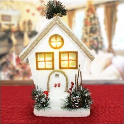 Trade Shop Casetta Natalizia in Velluto 32cm con Pigne e Bacche - Decorazioni Natalizie Trade Shop Casetta Natalizia in Velluto 32cm con Pigne e Bacche - Decorazioni Natalizie