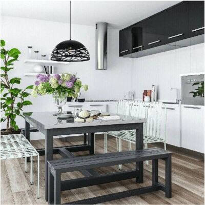 Trade Shop Traesio - Lámpara colgante moderna de metal perforado negra E27 Trade Shop Traesio - Lámpara colgante moderna de metal perforado negra E27