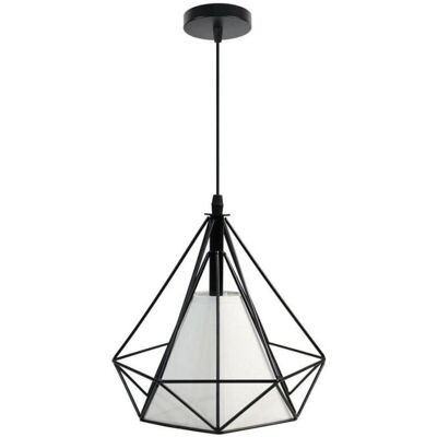 Lámpara colgante diamante de Trade Shop - Luz moderna de techo E27 negra Lámpara colgante diamante de Trade Shop - Luz moderna de techo E27 negra