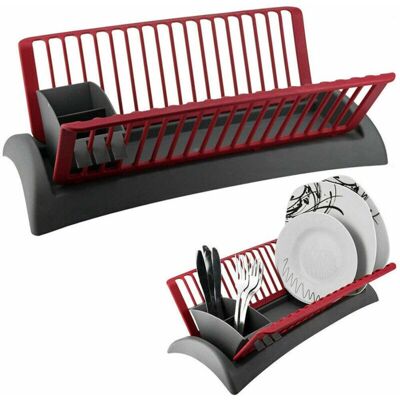 Escurridor de Platos Trade Shop - Plástico con Compartimento para Cubiertos 46x26x14cm Escurridor de Platos Trade Shop - Plástico con Compartimento para Cubiertos 46x26x14cm