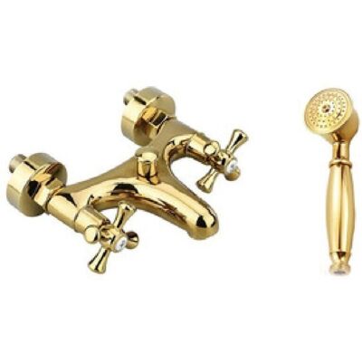 Miscelatore Bagno a Due Manopole in Ottone Dorato Lucido - Trade Shop Triesio Miscelatore Bagno a Due Manopole in Ottone Dorato Lucido - Trade Shop Triesio