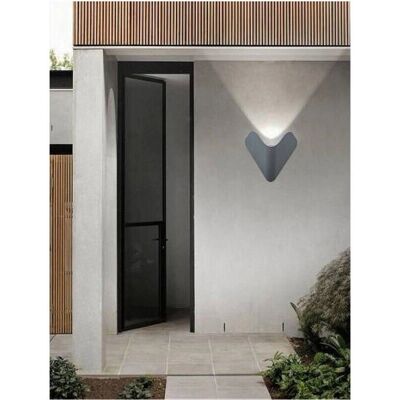 Trade Shop Traesio - Außenwandleuchte - 12W Aluminium Grau - Bianco Freddo Trade Shop Traesio - Außenwandleuchte - 12W Aluminium Grau - Bianco Freddo