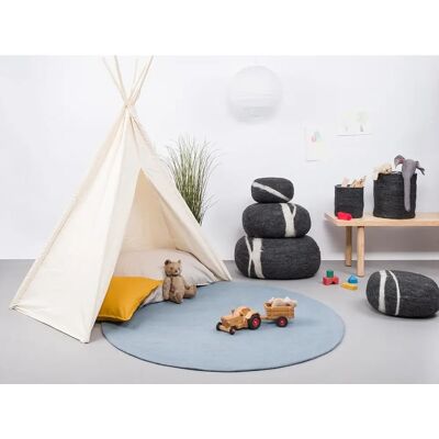 Tapis rond en feutre de laine pure - myfelt Mia Flat - Publicité Tapis rond en feutre de laine pure - myfelt Mia Flat - Publicité