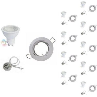 Kit projecteurs LED GU10 8W - Blanc réglable - Kit de spots LED - Publicité Kit projecteurs LED GU10 8W - Blanc réglable - Kit de spots LED - Publicité