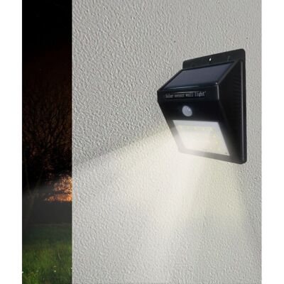 Applique solaire LED noire 0.75W - Détecteur de mouvement - Publicité Applique solaire LED noire 0.75W - Détecteur de mouvement - Publicité
