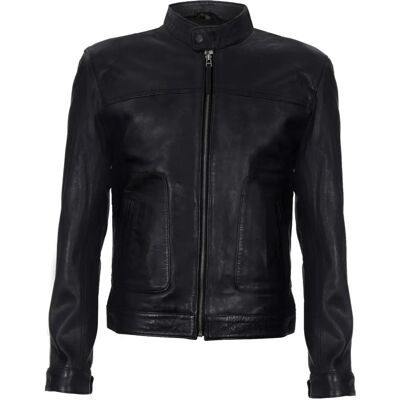 Infinity Leather Austin Schwarzes Biker Lederjacke - Leder, Slim Fit, Reißverschluss Infinity Leather Austin Schwarzes Biker Lederjacke - Leder, Slim Fit, Reißverschluss