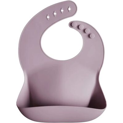 Bavoir en Silicone Mushie - Mauve Pâle - Publicité Bavoir en Silicone Mushie - Mauve Pâle - Publicité