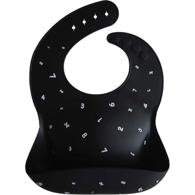 Babador de silicone preto Mushie - Babadores para bebê Babador de silicone preto Mushie - Babadores para bebê