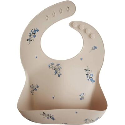 Bavoir Mushie en silicone Lilas avec fleurs, dès 6 mois - Publicité Bavoir Mushie en silicone Lilas avec fleurs, dès 6 mois - Publicité