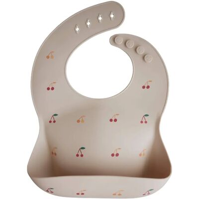 Mushie Silicone Baby Bib Cherry - Baby Bibs for Kids Mushie Silicone Baby Bib Cherry - Baby Bibs for Kids