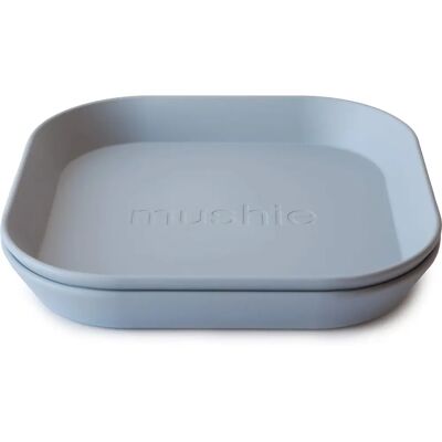 Mushie Prato Quadrado Nuvem Azul para Bebês e Crianças - Kit com 2 Mushie Prato Quadrado Nuvem Azul para Bebês e Crianças - Kit com 2