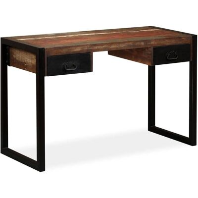 vidaXL Bureau 2 Tiroirs 120cm Bois Recyclé Massif - Publicité vidaXL Bureau 2 Tiroirs 120cm Bois Recyclé Massif - Publicité