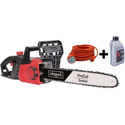 Motosierra eléctrica Scheppach 2700W 45.5cm + Extensión 20M + Aceite 1L Motosierra eléctrica Scheppach 2700W 45.5cm + Extensión 20M + Aceite 1L